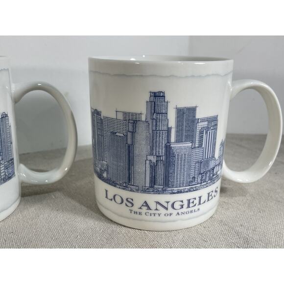 Starbucks Blue Print City Mug Set Of 4 Dallas,Phoenix,Denver,Los Angeles 18fl Oz - Picture 5 of 14